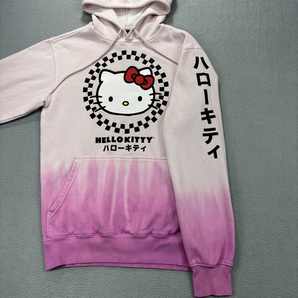 Sanrio Hello Kitty‎ Hoodie Women Small Pink Drip Tie Dye Pullover Sweatshirt - Picture 4 of 10